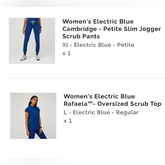 Figs Women's Electric Blue Scrub Set - Picture 1 of 5